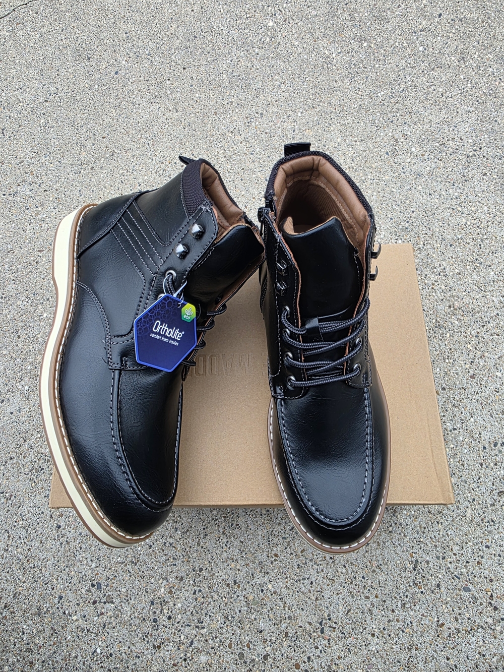 Steve Madden Leather  Lace-Up Casual Boots Men Size 10
